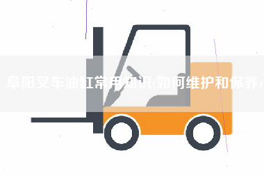 阜阳叉车油缸常用知识(如何维护和保养)